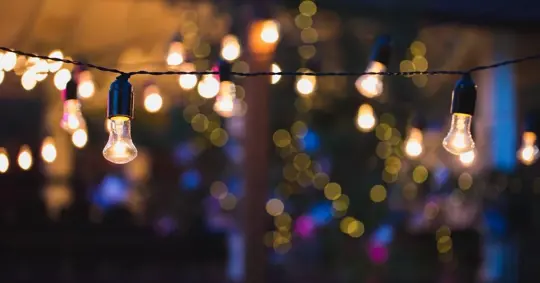 Light Bulb Decor in Outdoor Party